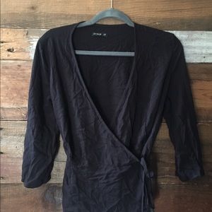 Crossed tie long sleeve shirt